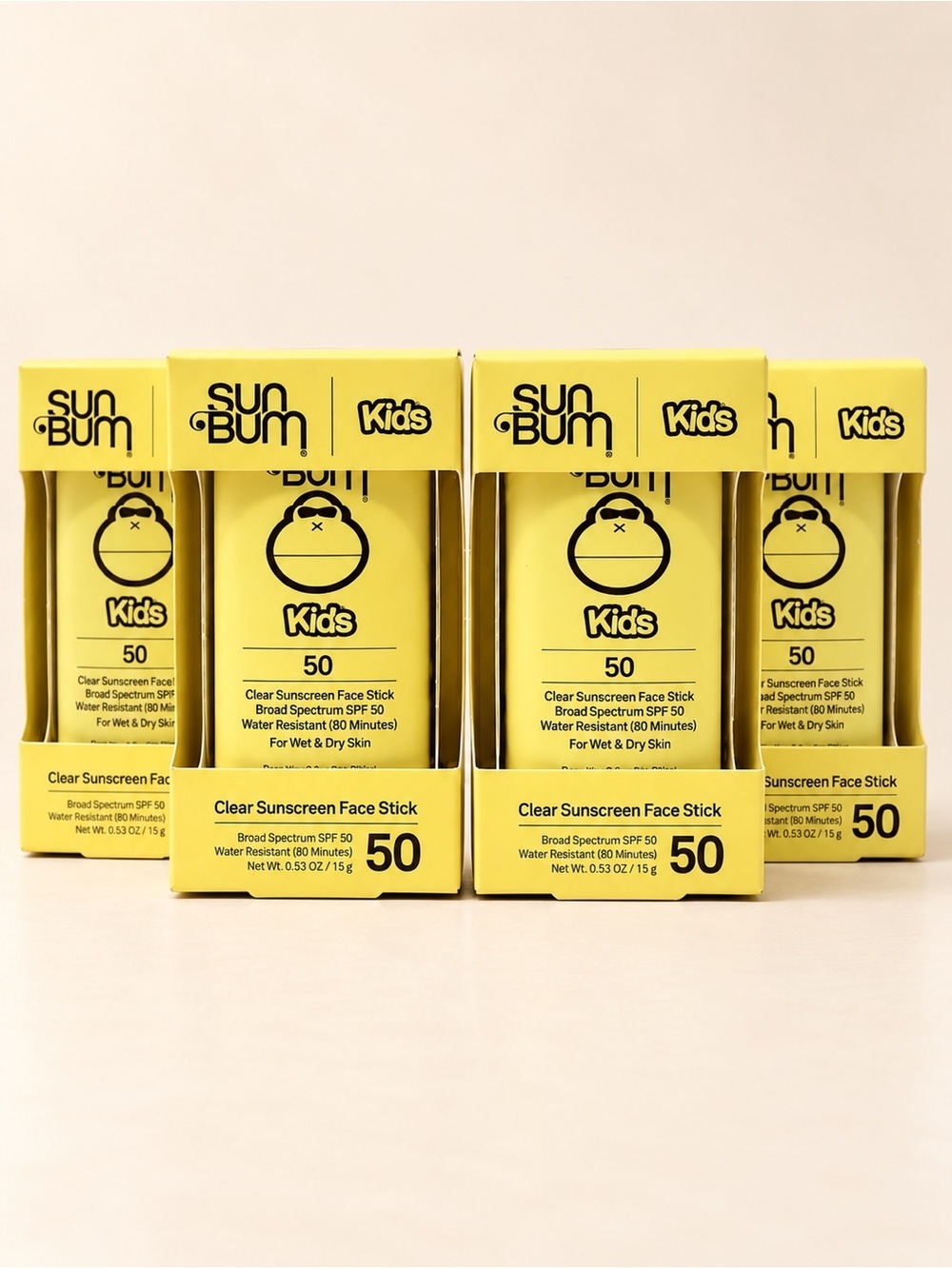 NEW • Sun Bum • Kids • SPF 50 Clear Face Sticks • 4 Pack